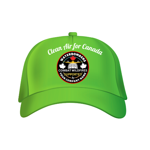 Green Water Bomber Caps with your Company Name imprinted